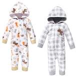Hudson Baby Infant Boy Fleece Jumpsuits, Coveralls, and Playsuits 2pk, Woodland