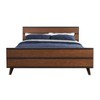Queen Mid-Century Modern Platform Bed with Striped Detailing - Linon: Rubberwood, No Box Spring Required - 3 of 4