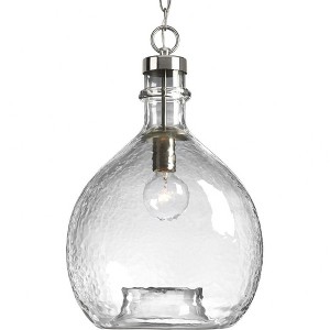 Progress Lighting Zin 1-Light Pendant, Brushed Nickel, Solid Clear Glass Shade, Rustic Farmhouse to Urban Industrial Settings - 1 of 4