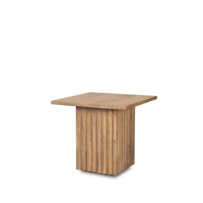 HomeRoots 22" Brown Solid Wood Square Block End Table