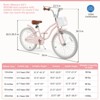 Safstar 20" Kids Bike with Height Adjustable Handlebar & Seat, Hand Brake & Coaster Brake, Removable Basket & Bell, Bike for 8+ Years Old, Pink - 2 of 4
