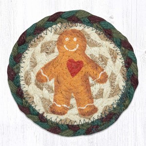 Earth Rugs Gingerbread Man Printed Coaster 5"x5" – Festive Holiday Drink Protector - 1 of 3