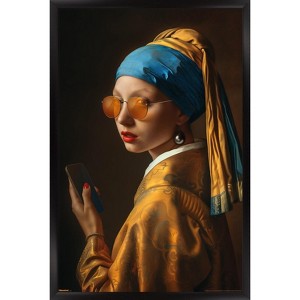 Trends International Reinders: Master Twist - Modern Pearl Girl Framed Wall Poster Prints - 1 of 4