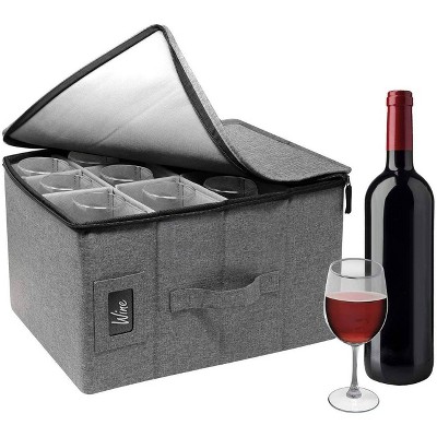 Sorbus Wine glasses storage box Gray