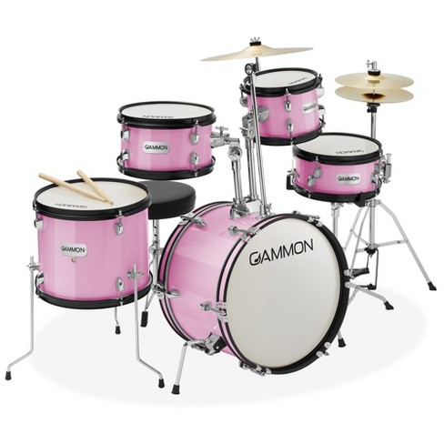 Childrens pink 2024 drum kit