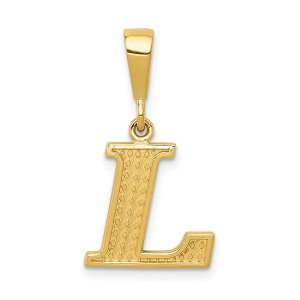 Black Bow Jewelry 14k Yellow Gold, Ashley Collection, Textured Initial L Pendant - 1 of 4