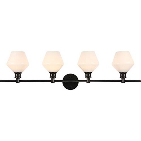 Elegant Lighting Gene 4 light Black and Frosted white glass Wall sconce - image 1 of 4