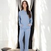 Anna-Kaci Lounge Women's Waffle Knit Hoodie Lounge Set with Front Pocket and Relaxed Fit Pants - 4 of 4