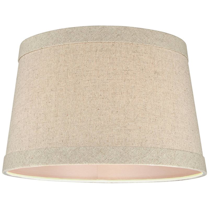 Springcrest Collection Set of 2 Hardback Drum Lamp Shades Natural Small 10" Top x 12" Bottom x 8" High Spider with Replacement Harp and Finial Fitting, 4 of 8