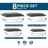 8-Piece Deep Glass Baking Dish Set with Plastic lids,Rectangular Glass Bakeware Set with Leftovers, Cooking, Kitchen - 2 of 4