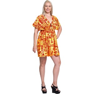 HAPPY BAY Women's Summer Beachwear Bathing Suit Wraps Loose Swing Swimsuit Cover Ups Tops for Women X-Large-XX-Large Red Floral - 1 of 4