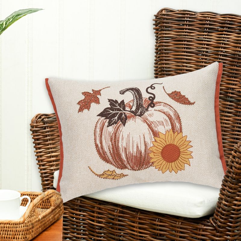 C&F Home 13" x 18" Harvest Time Pumpkin Embellished Fall Throw Pillow, 4 of 9
