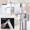 WOWOW Waterfall Single-Handle Freestanding Tub Faucet with Handshower, Brass Floor Mounted Tub Filler Faucet in Brushed Nickel - 2 of 4