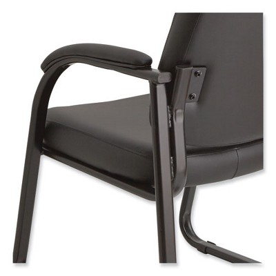 Black Fabric and Metal Sled Base Guest Chair