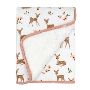Jersey Faux Shearling Blanket - Sophia Garden - 1 of 4