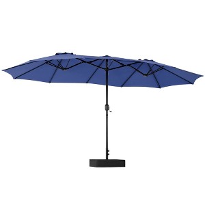JIONJOY 15FT Double-Sided Patio Umbrella with Base - Crank, 12 Ribs, for Garden/Deck/Beach - 1 of 4