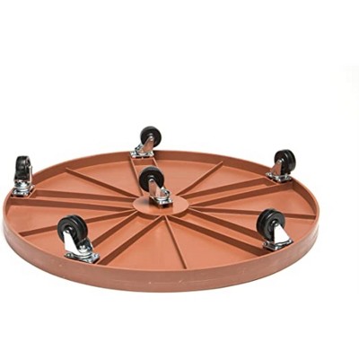 Terra Cotta 24" Heavy-Duty Plastic Plant Dolly with Steel Casters