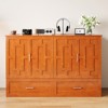 Murphy Bed Cabinet with Foldable Mattress, Queen Murphy Bed with Charging Station, Drawers - 4 of 4
