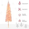 7' Flocked Christmas Trees, Pencil Prelit Artificial Christmas Tree with Snow Downswept Branches - 4 of 4