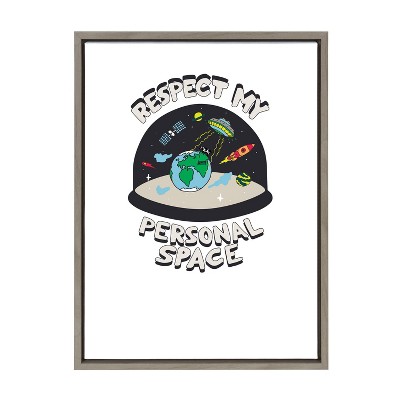 18" x 24" Sylvie Personal Space Framed Canvas by the Creative Bunch Studio Gray - Kate & Laurel All Things Decor