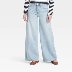 Women's Mid-Rise Super Wide Leg Jeans - Universal Thread™ - 1 of 3
