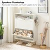 MaseiKar Shoe Cabinet, Shoe Storage Cabinet for Entryway, with 2 Flip Drawers, Hidden Tipping Bucket Shoe Cabinet, with Open Shelves and Coat Hooks - 2 of 4