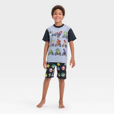 Boys' Mario Kart 2pc Short Sleeve Pajama Set - Gray