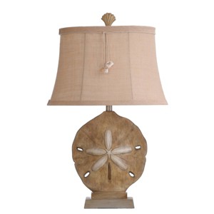 31" Sand Dollar Seashell Table Lamp - StyleCraft: Nautical Nightstand Lighting, Coastal Decor - 1 of 4