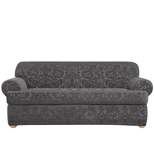 Stretch Jacquard Damask T-Sofa Slipcover - Sure Fit