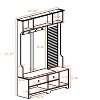 Racxily Multi-purpose Hallway Hall Tree – Black MDF with Removable Linen Bench, Coat Rack & DIY Pegboard for Entryway/Living Room - 4 of 4