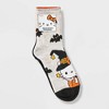 Women's Hello Kitty Halloween 3pk Mid Crews Socks - Oatmeal Heather/Black/Orange - 3 of 3