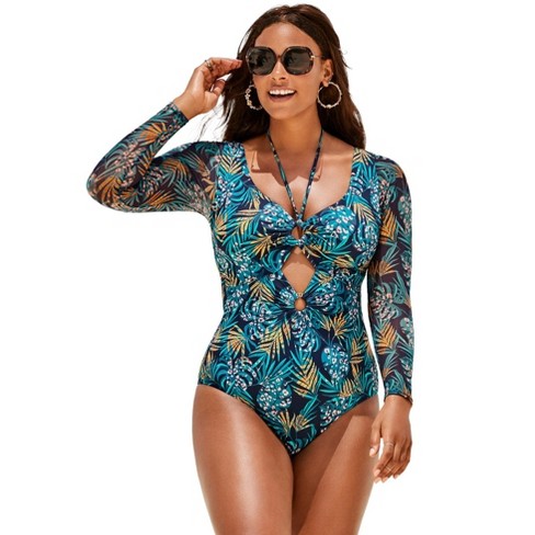 Swimsuits For All Women's Plus Size Chlorine Resistant Strappy Crossback  One Piece Swimsuit
