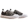 Very G Womens Aman Original Lace Up Canvas Sneaker with Sparkle Laces, Black Sparkle - 3 of 4
