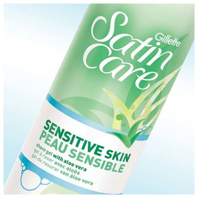 Gillette Satin Care Sensitive Skin Women&#39;s Shave Gel Twin Pack - 7oz/2pk, 6 of 11