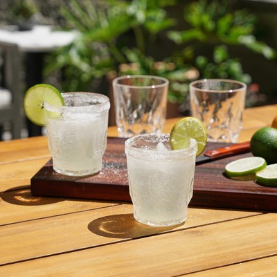 Viski Shatterproof Clear Acrylic Double Old Fashioned Glasses Set of 4