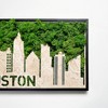 SEVOBAL Wall Art Houston Moss City Silhouette Metal Art for Contemporary Chic Home Indoor Decor with Flair, Green, 36.3"*18"*4" - 3 of 4