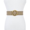 INSPIRE CHIC Women's Woven Stretchy Straw Rattan Round Buckle Elastic Boho Wide Waistband Belts 1 Pc - 4 of 4
