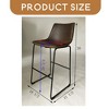 Lotusville Vintage PU Leather Barstools, Set of 2- Leovsnove - 3 of 4