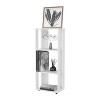 TOAOTBNBO Floor Standing Bookshelf with 3 Open Compartments, Bookcase Storage Organizer for Small Space, Display Book Shelf for Home Office, White - 2 of 4