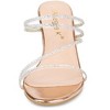 Allegra K Women's Rhinestone Instep Strap Block Heel Slide Sandals - 2 of 4