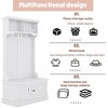 Modern Hall Tree With Storage Shoe Bench 4 Hooks Coat Racks Storage Cabinets Display Racks, Multi-functional Hall Tree - 4 of 4