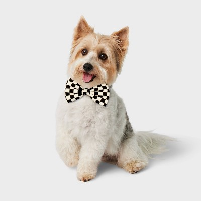 Checkerboard Cat and Dog Bowtie - Boots &#38; Barkley&#8482; - Black/White - One Size Fits Most