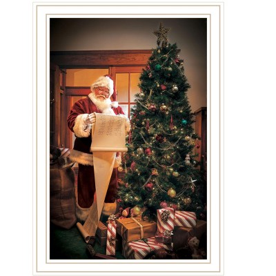 HomeRoots Naughty Or Nice White Framed Print Wall Art