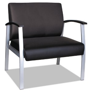 Alera Alera metaLounge Series Bariatric Guest Chair, 30.51" x 26.96" x 33.46", Black Seat, Black Back, Silver Base - 1 of 4