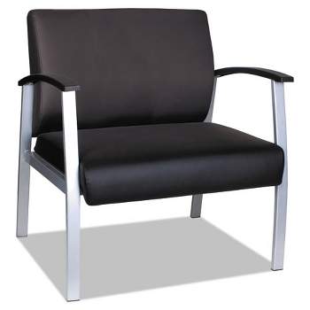 Alera Alera metaLounge Series Bariatric Guest Chair, 30.51" x 26.96" x 33.46", Black Seat, Black Back, Silver Base