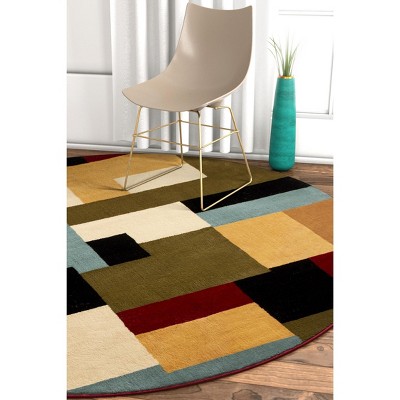 Imperial Mosaic Geometric Multicolor Synthetic Round Area Rug