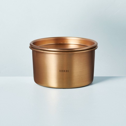 Lidded Metal Herbs 4-Wick Jar Candle Brass Finish 20oz - Hearth & Hand™ with Magnolia - image 1 of 3