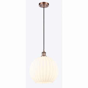 White Venetian - 1 Light Cord Hung Pendant In Modern Style-13.5 Inches Tall and 12 Inches Wide - 1 of 1