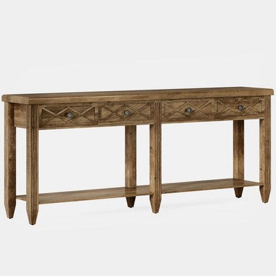 Tribesigns 70.87-Inch Extra Long Console Table, 4-Drawer Farmhouse Sofa Table for Entryway