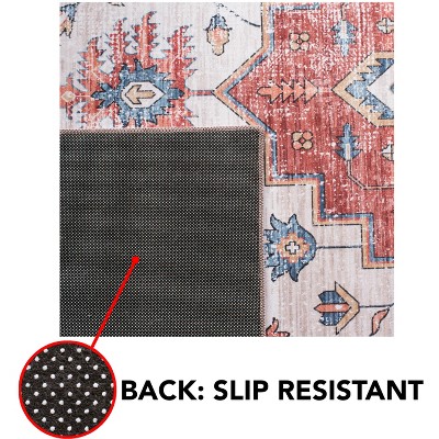 Tucson 6' Square Blue Synthetic Hand-knotted Washable Rug